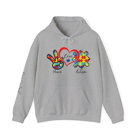 Love.Peace.Autism Hooded Sweatshirt